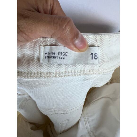 J. Jill Women's Jeans Size 18R High Rise Straight Leg Stretch Ivory Beach Denim - Picture 6 of 8